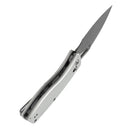 Tenable Heron B2124V3 blade detail – 110-layer Water Ripple Damascus flat grind, drop point