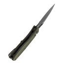 Tenable Heron B2124V5 blade detail – blackwash Nitro-V leaf-shaped