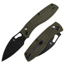 Tenable Heron B2124V5 front view – 3.13" blackwash Nitro-V leaf-shaped folding knife
