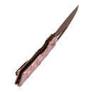 Tenable Goblin L B3016A1 blade detail – 3.08″ Rose Gold 14C28N sheepsfoot, flat grind, Marshall Noble design
