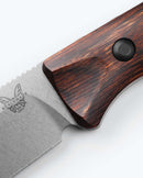 Benchmade Saddle Mountain Skinner 15002 stabilized wood handle detail
