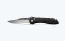 Benchmade Seven | Ten 710‑25 – 4″ M390 Satin Drop‑Point/Recurve Blade, Black Aluminum, AXIS Lock