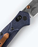 Benchmade Mini Osborne 945‑04 – 2.92″ M390 Reverse Tanto, Blue Denim Micarta, AXIS Lock