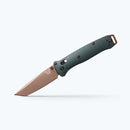 Benchmade Bailout 537FE-2601 front view – 3.38″ FDE PVD Battlewash CPM-S90V tanto folding knife