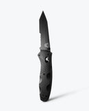 Benchmade Barrage 583SBK front view – 3.60″ black 154CM tanto combo-edge folding knife