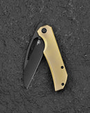 Bestech Mini Taipan BT2603B open position showing black PVD MagnaCut hollow ground blade