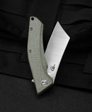 Bestech CUBIS BG42B blade detail – D2 stonewash+satin finish, 3.15″ blade