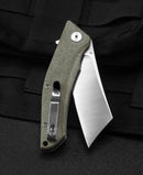 Bestech CUBIS BG42B side view – D2 blade, beige Micarta handle, Liner Lock