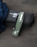 Bestech SLASHER BG43B-2 spine detail – bar lock mechanism on blade spine