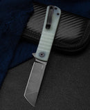 Bestech TITAN BG49A-4 closed view – 3.84" closed length, jade G10 handle with titanium clip