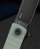 Bestech TITAN BG49A-4 jade G10 detail – glass-fiber reinforced handle in distinctive jade colorway