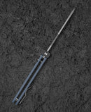 Bestech Glok BG55B open position – 3.54" Satin blade deployed, Grey G10