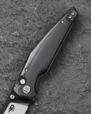 Bestech Snakebird BG58B open position – 3.54" Satin blade deployed, Black Micarta