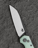 Bestech Snakebird BG58D open position – two-tone Satin+Black PVD sheepsfoot blade