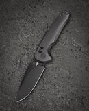Bestech Noctar BG66H front view – 3.71″ 14C28N Black Stonewash, Black G10 handle