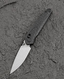 Bestech Mothus BG67A front view – 3.47″ 14C28N Stonewash, Black G10 handle