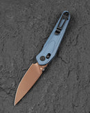 Bestech Mothus BG67F closed view – 4.58″ closed, Blue Gray G10 handle, Bar Lock