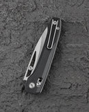 Bestech Cobber BG68A blade detail – 14C28N stonewash flats and satin bevels two-tone finish