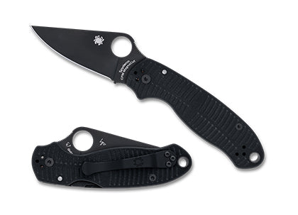 Spyderco Para 3 Salt – 2.93" Black DLC CPM MagnaCut PlainEdge, Black G-10 Handles, Compression Lock – C223GMCBKP