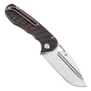 Tenable Bömbur T1054C1 – 3.53" Stonewashed D2 Blade, Black & Red G-Mascus Handle with Liner Lock