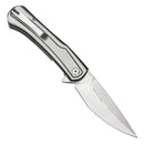 Tenable Kratos T1024A5 – 3.79" Nitro-V Stonewashed Drop Point Blade, Black & White G10 Handle, Liner Lock – Designed by Ostap Hel