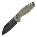 Tenable Model 6 T1022V2 – 3.1" Blackwash 14C28N Blade, Green Micarta Handle with Crossbar Lock
