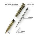 Bestechman Scribe BM16E pen detail – titanium body, 5.20" length, 9000M refill