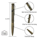 Bestechman Scribe BM16E side view – titanium pen and carabiner set, bronze+black stonewash