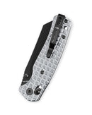 Bestechman Cicada's Wing BMK06-S-2 blade detail – 3.15" 10Cr15MoV Black PVD, Stainless Steel Grey PVD, B-Lock
