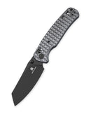 Bestechman Cicada's Wing BMK06-S-2 closed view – 3.15" 10Cr15MoV Black PVD, Stainless Steel Grey PVD, B-Lock