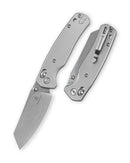 Bestechman Cicada's Wing BMK06-S-7 front view – 3.15" 10Cr15MoV Stonewash, Stainless Steel, B-Lock