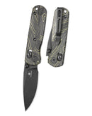 Bestechman SPRITE BMK21F front view – 2.36" M390 black stonewash blade, black & green G10, B-Lock