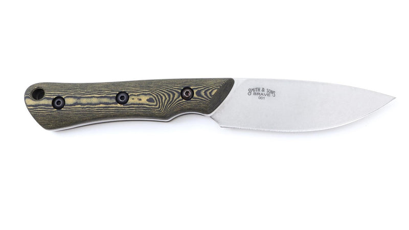 White River Smith & Sons Brave – CPM Magnacut Knife, Maple / Black Richlite Handles, Kydex Sheath (USA Made)