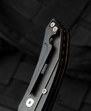 Bestech Exploit BT2005C frame lock detail – titanium frame lock mechanism, black stonewash