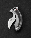 Bestech Strelit BT2103E blade detail – 2.19" M390 satin + stonewash finish, 3.5mm thick