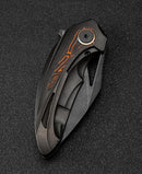 Bestech Nuke BT2107E open position – frame lock engaged, wharncliffe blade deployed