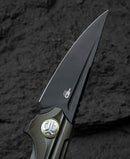 Bestech Vigil BT2201D thumb hole detail – blade-integrated thumb hole, dual deployment KOMBOU design