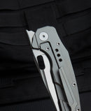 Bestech Nyxie BT2209C grey titanium detail – grey anodized titanium handle frame showing refined neutral finish