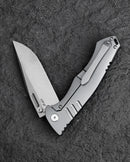 Bestech Keen II BT2301B spine detail – 4mm thick S35VN blade spine with stonewash finish