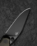 Bestech Icarus BT2302B bronze stonewash detail – titanium handle showing distinctive black and bronze dual-tone finish