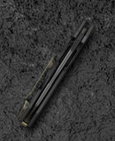 Bestech Nyxie 3 BT2308B blade detail – S35VN black DLC hollow grind 2.99 inch blade