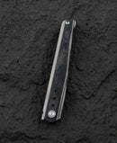 Bestech Spear Phisher BT2405B clip detail – titanium pocket clip on white bead blast handle
