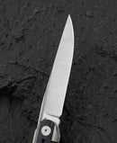 Bestech Spear Phisher BT2405B marble carbon fiber detail – premium inlay scales on titanium handle