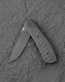 Bestech Vestige BT2411D MagnaCut 3.47 Inch Black Stonewash Clip Point Blade Detail