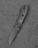 Bestech Vestige BT2411D Black Stonewash Titanium Carbon Fiber Handle Folding Knife Closed View
