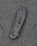 Bestech Vestige BT2411D Black Stonewash Titanium Carbon Fiber Handle Knife Open Position