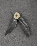 Bestech Excentric BT2412B M390 3.882 Inch Black Stonewash Blade Detail