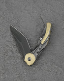 Bestech Excentric BT2412B Black Stonewash Titanium Frame Lock Folding Knife Side View
