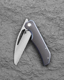 Bestech Taipan BT2503D Blue Black Stonewash Titanium Handle Folding Knife Closed View