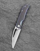 Bestech Taipan BT2503D MagnaCut Blade Blue Black Stonewash Titanium Frame Lock Folding Knife Front View